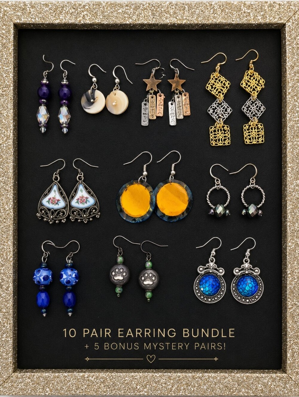 10 (+5 Mystery) Pair Of Earrings Bundle